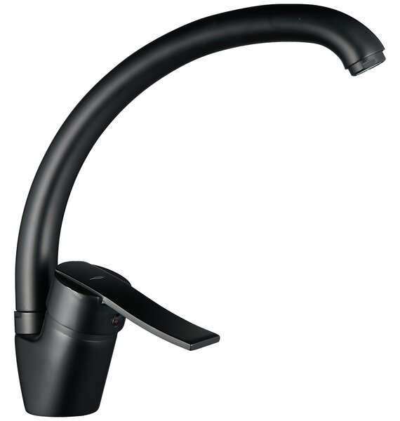 Kuchinox Madera, baterie chiuvetă înaltă h-246 cu pipă în formă de F, negru mat, LAV-BQM_B67D