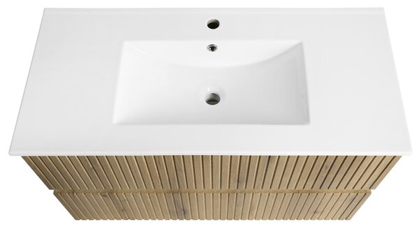 Aqualine Aqualine, Mobilier lavoar PANEDA STRIP 99.5x55x45.2cm, stejar Emporio, PN310