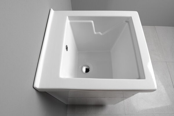 Aqualine Aqualine, Chiuveta ceramica, 45x50cm, cu preaplin, WH118
