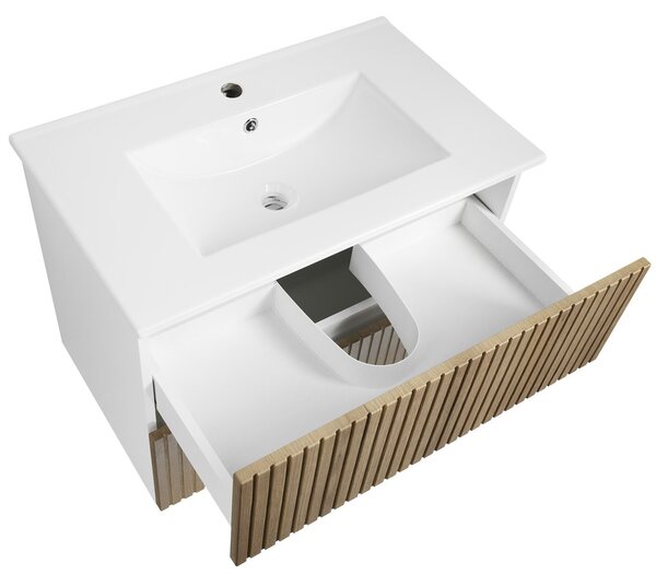 Aqualine Aqualine, Mobilier lavoar PANEDA STRIP 74.5x55x45.2cm, stejar Emporio, PN375