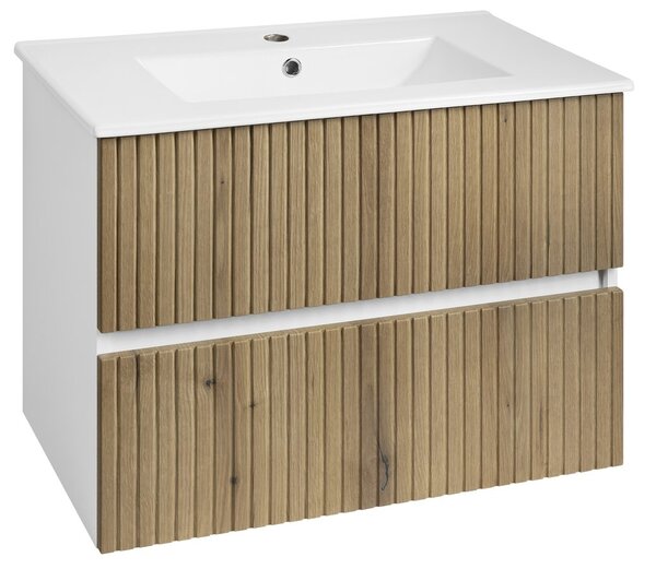 Aqualine Aqualine, Mobilier lavoar PANEDA STRIP 74.5x55x45.2cm, stejar Emporio, PN375