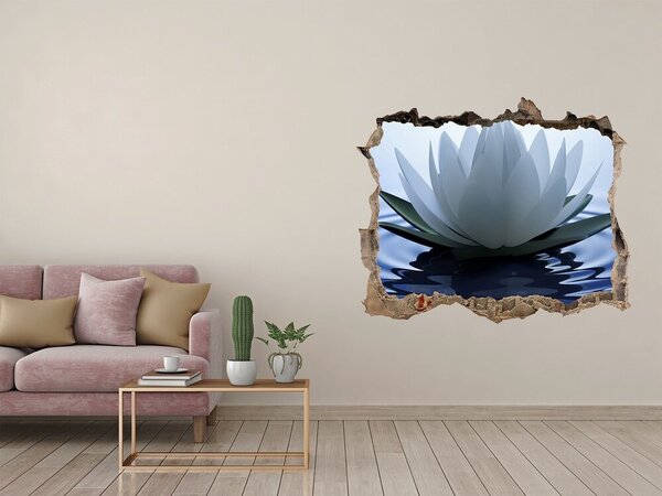 Autocolant gaură 3D Floare de lotus pe apă