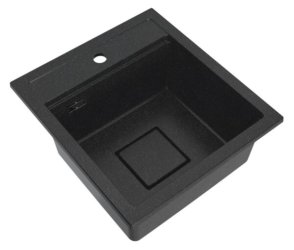Chiuvetă Gamma Quadro 4550, granit cu 1 compartiment 450x495x220 mm, negru pătat, GMA-ZLE000218
