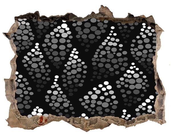 Autocolant de perete gaură 3D Punctele negre-negru