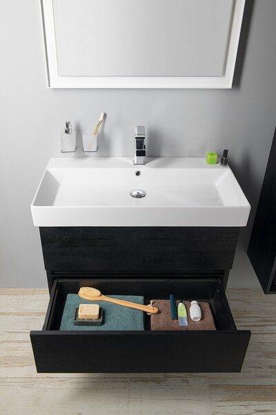 Sapho Sapho, Mobilier lavoar ODETTA 82x50x43.5cm, stejar negru, DT085-1818