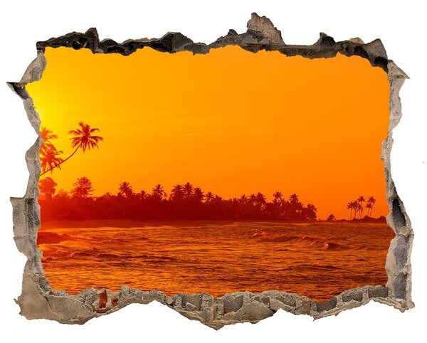 Autocolant 3D gaura cu priveliște Sunset beach