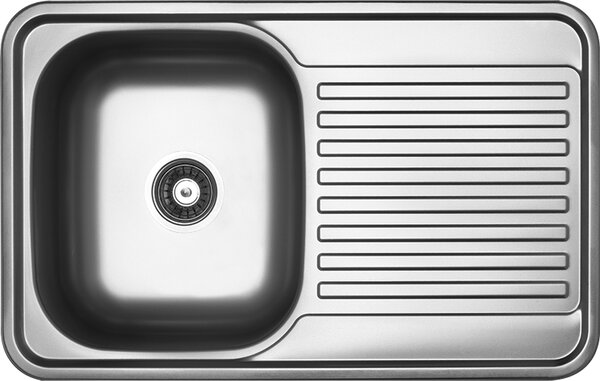Kuchinox Faro, chiuvetă din oțel inoxidabil cu 1 compartiment 780x480x185 mm, suprafață netedă, oțel, LAV-SKH_011T