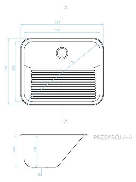 Kuchinox EKO, chiuvetă din oțel inoxidabil 535x430x255 mm, oțel, LAV-SKE_090T