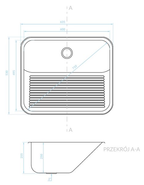 Kuchinox EKO, chiuvetă din oțel inoxidabil 635x530x255 mm, oțel, LAV-SKE_090A