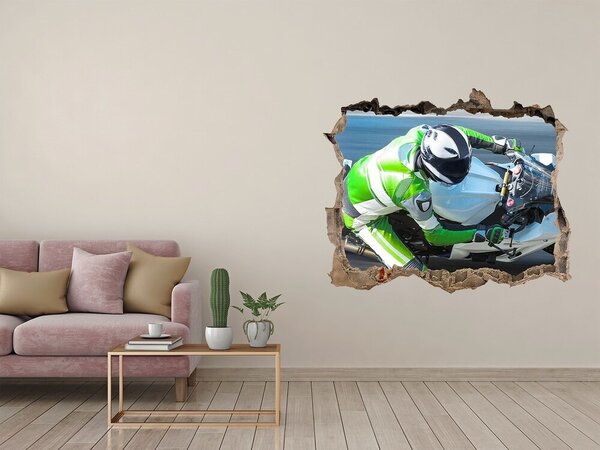 Autocolant 3D gaura cu priveliște Cursă de motociclete în acțiune