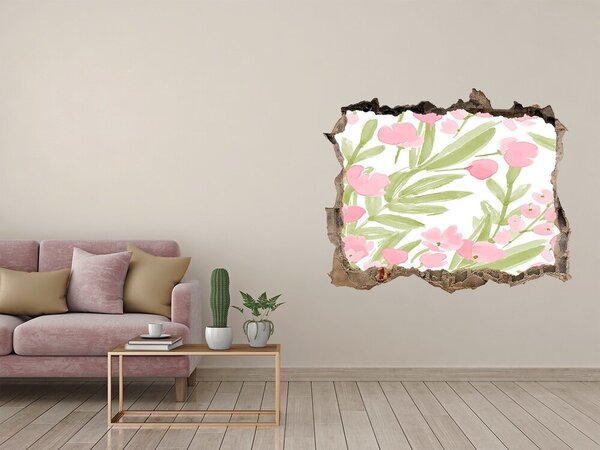 Autocolant de perete gaură 3D Gaură în perete Motiv floral