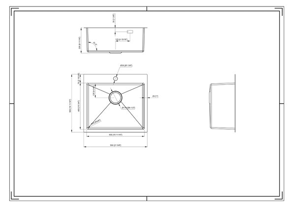 Gamma Chiuvetă Gamma, din oțel inoxidabil cu 1 cuvă, 550x500x210 mm, auriu periat, GMA-S5550-GD