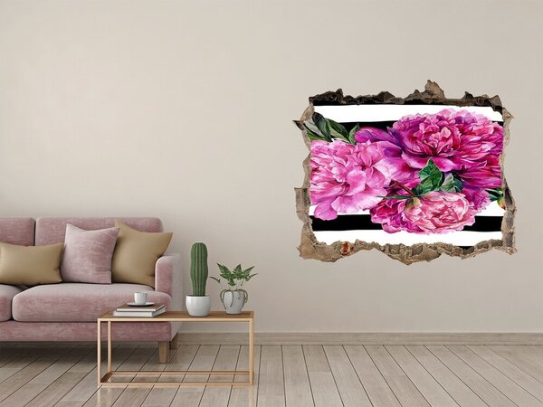 Autocolant gaură 3D Mural floral cu gaură în perete
