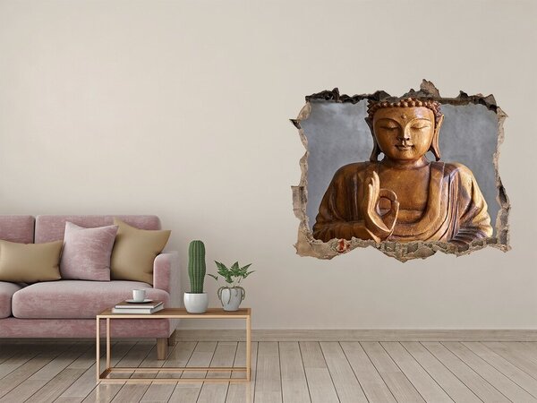 Autocolant gaură 3D Buddha în zidul în ruine