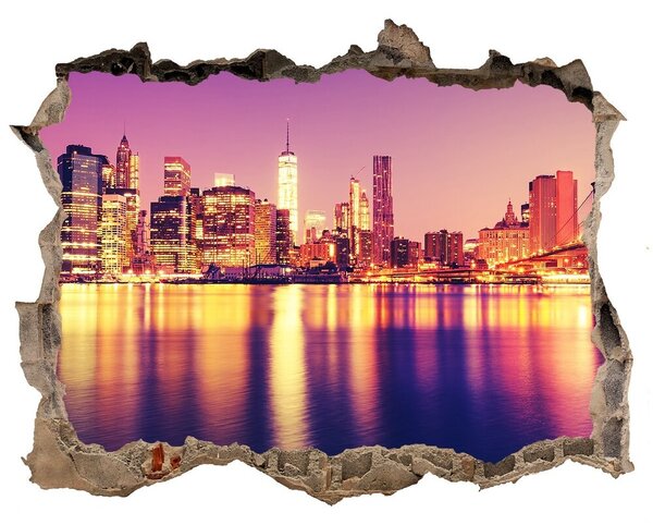 Autocolant un zid spart cu priveliște Manhattan new york city