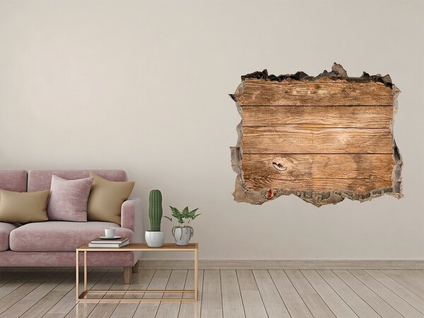 Fototapet 3D gaură în perete Un perete deteriorat cu scânduri de lemn