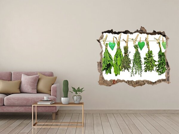 Autocolant de perete gaură 3D Grădina de plante aromatice „Gauă în perete”