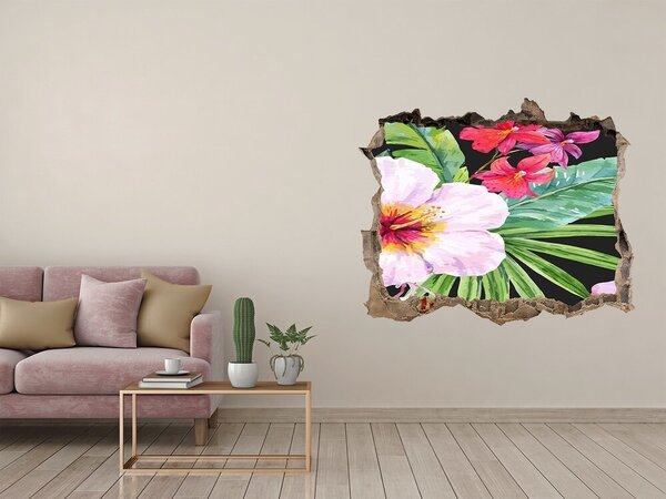 Autocolant autoadeziv gaură Paradis tropical cu flori