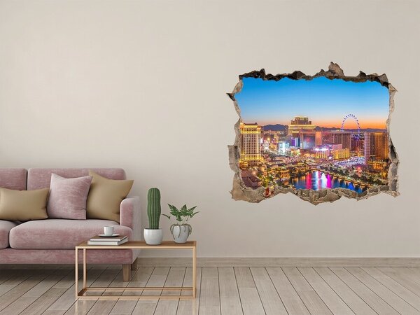 Fototapet un zid spart cu priveliște Las Vegas noaptea