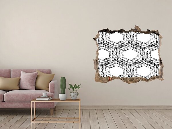 Fototapet un zid spart cu priveliște Model geometric pe perete