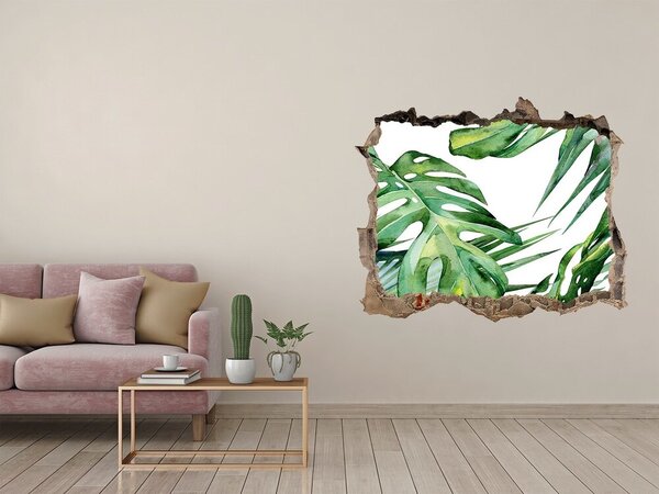Fototapet un zid spart cu priveliște Jungla verde din spatele zidului