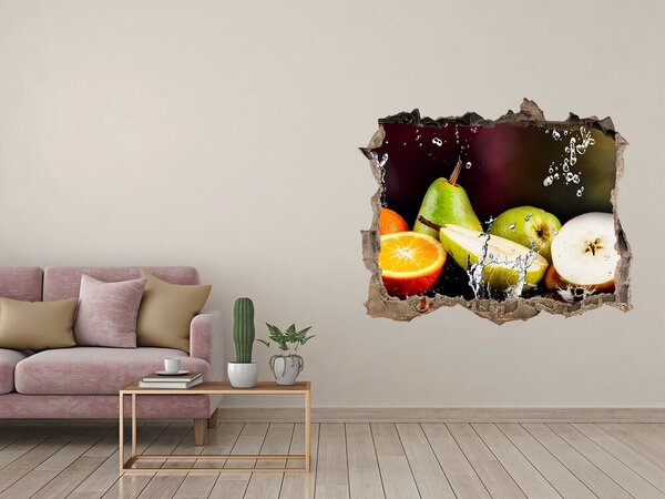 Autocolant gaură 3D Paradisul fructelor din spatele zidului