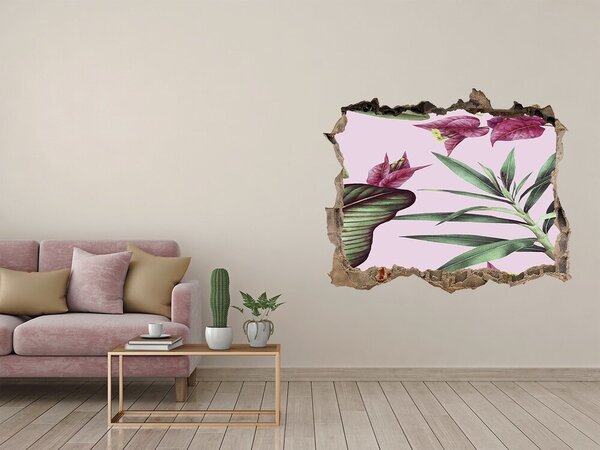 Autocolant gaură 3D Mural floral cu gaură în perete