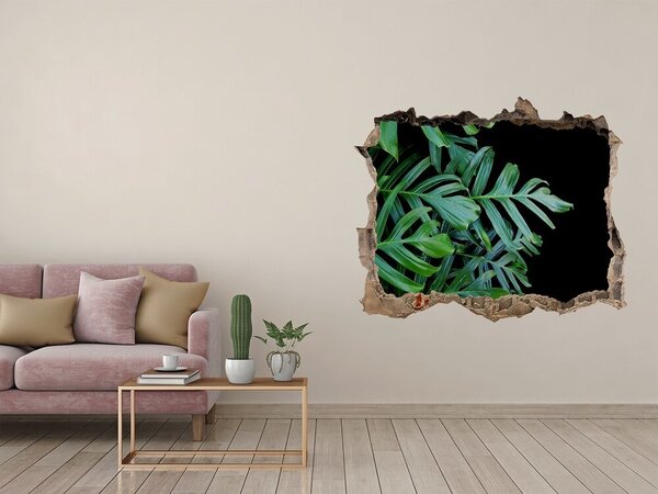 Fototapet 3D gaură în perete Jungla verde din spatele zidului