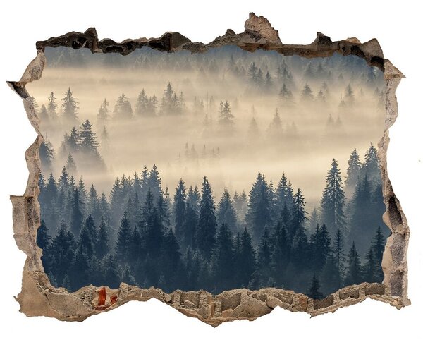 Autocolant un zid spart cu priveliște Ceață peste pădure