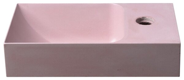 Sapho Sapho, lavoar din beton PICCOLINO 30.8x17cm, baterie pe dreapta, roz mat, PK30521