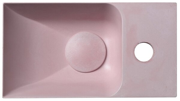 Sapho Sapho, lavoar din beton PICCOLINO 30.8x17cm, baterie pe dreapta, roz mat, PK30521