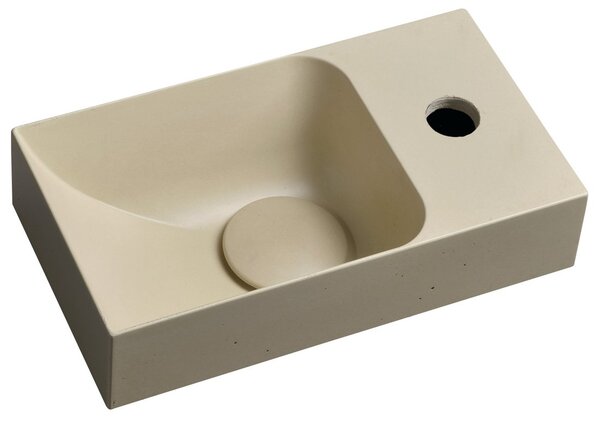 Sapho Sapho, lavoar din beton PICCOLINO 30.8x17cm, baterie pe dreapta, galben mat, PK30522