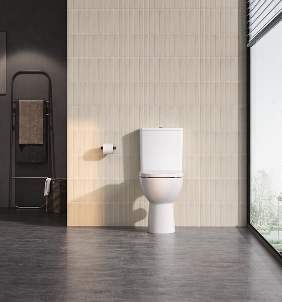 Sapho Sapho, WC combinat SANIVEX, scaun ridicat, fără ramă, scurgere inferioară/spate, alb, PC108WR