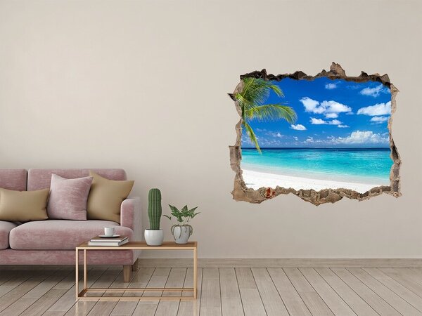 Fototapet 3D gaură în perete Plaja tropicala
