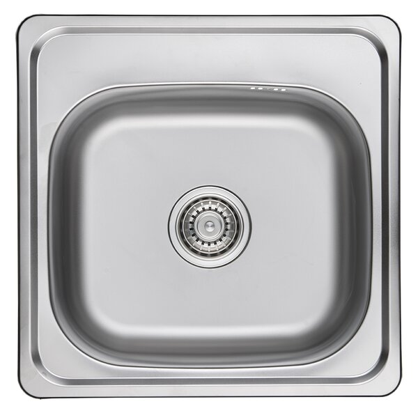 Kuchinox Standard, chiuvetă din oțel inoxidabil cu 1 compartiment 475x475x180 mm, decor neted, oțel, LAV-SKS_010T