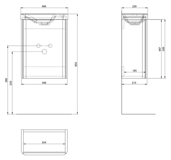 Sapho Sapho, Mobilier lavoar ZORBA 39x50x21.5cm, siena, LT113-4242
