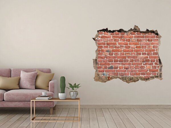Fototapet 3D gaură în perete Zid de cărămidă deteriorat