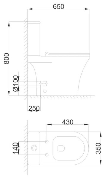 Invena Nexil, vas combinat WC cu rezervor, inclusiv kit de spălare, tehnologie Tornado, capac cu închidere lentă, INV-CE-82-O01-J