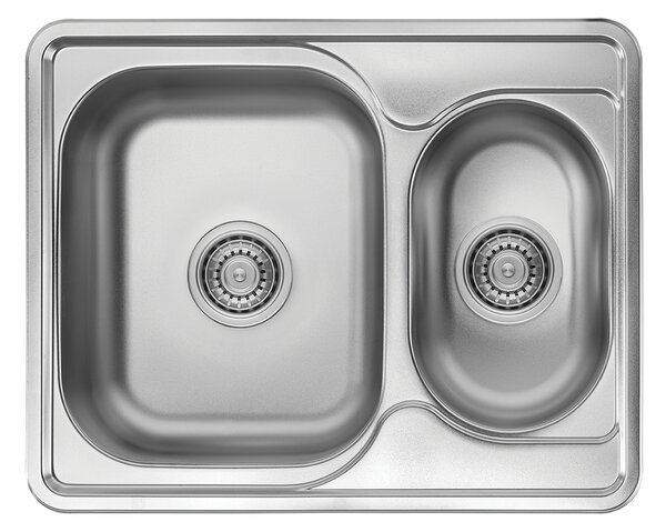 Kuchinox Junak, chiuvetă din oțel inoxidabil cu 1,5 compartimente 630x500x190 mm, oțel, LAV-SQA_030T