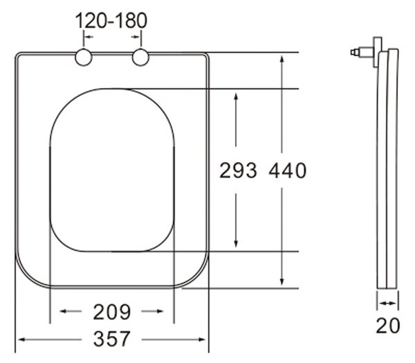 Capac WC Erga din duroplast, seria Mery, Toscana, alb, ERG-V03-ND-SEATSH040-WH