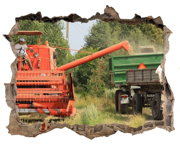 Autocolant autoadeziv gaură Mașini agricole în acțiune