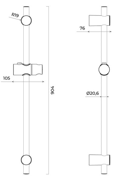 Oltens Alling bară de duș |90 cm 37300910