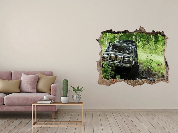 Fototapet un zid spart cu priveliște Aventură off-road în pădure