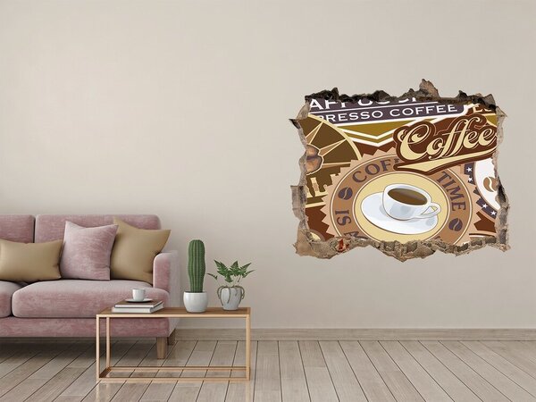 Autocolant de perete gaură 3D Plăcerea cafelei