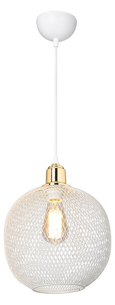 Lustra cu o singura lumina PWL-0977, E27 alb-auriu, 26x70 cm