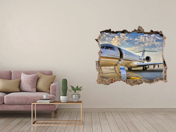 Fototapet un zid spart cu priveliște Avion de lux la aeroport