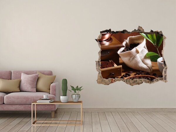 Fototapet 3D gaură în perete Cafea în confortul casei tale