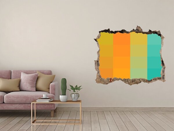Autocolant de perete gaură 3D Gaură colorată în perete