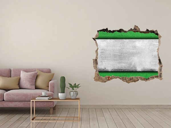 Autocolant gaură 3D Zid de beton verde