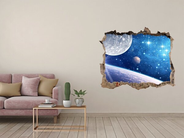 Fototapet un zid spart cu priveliște Spațiul Cosmic